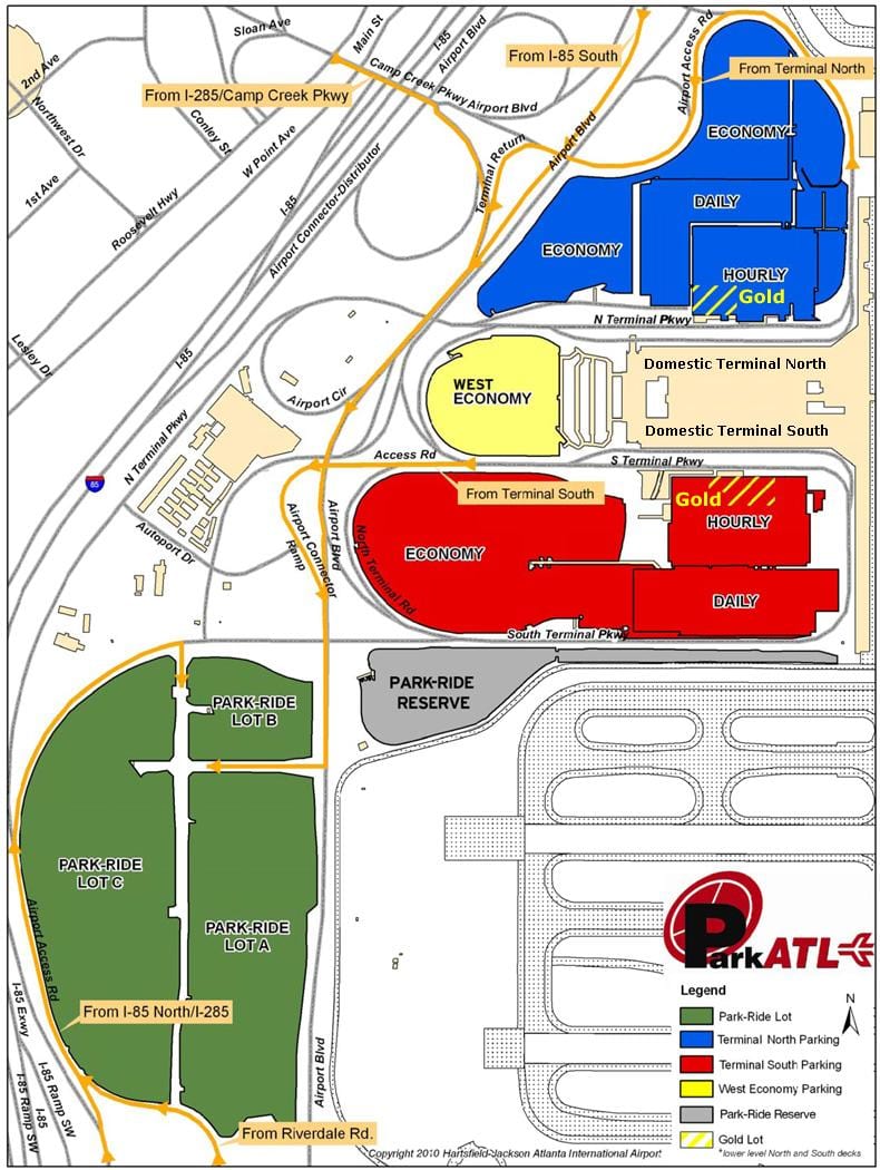 Atlanta Hartsfield ayewopò pakin kat jeyografik
