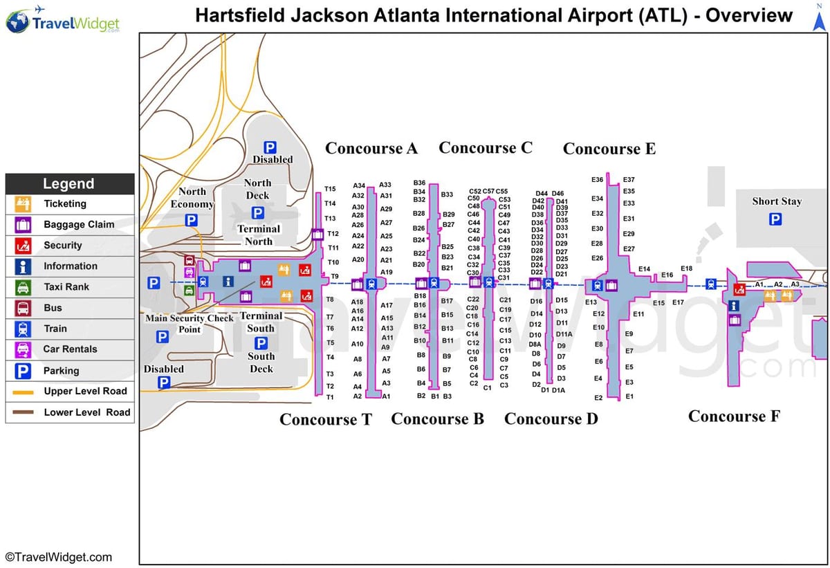 Atlanta entènasyonal tèminal nan kat jeyografik