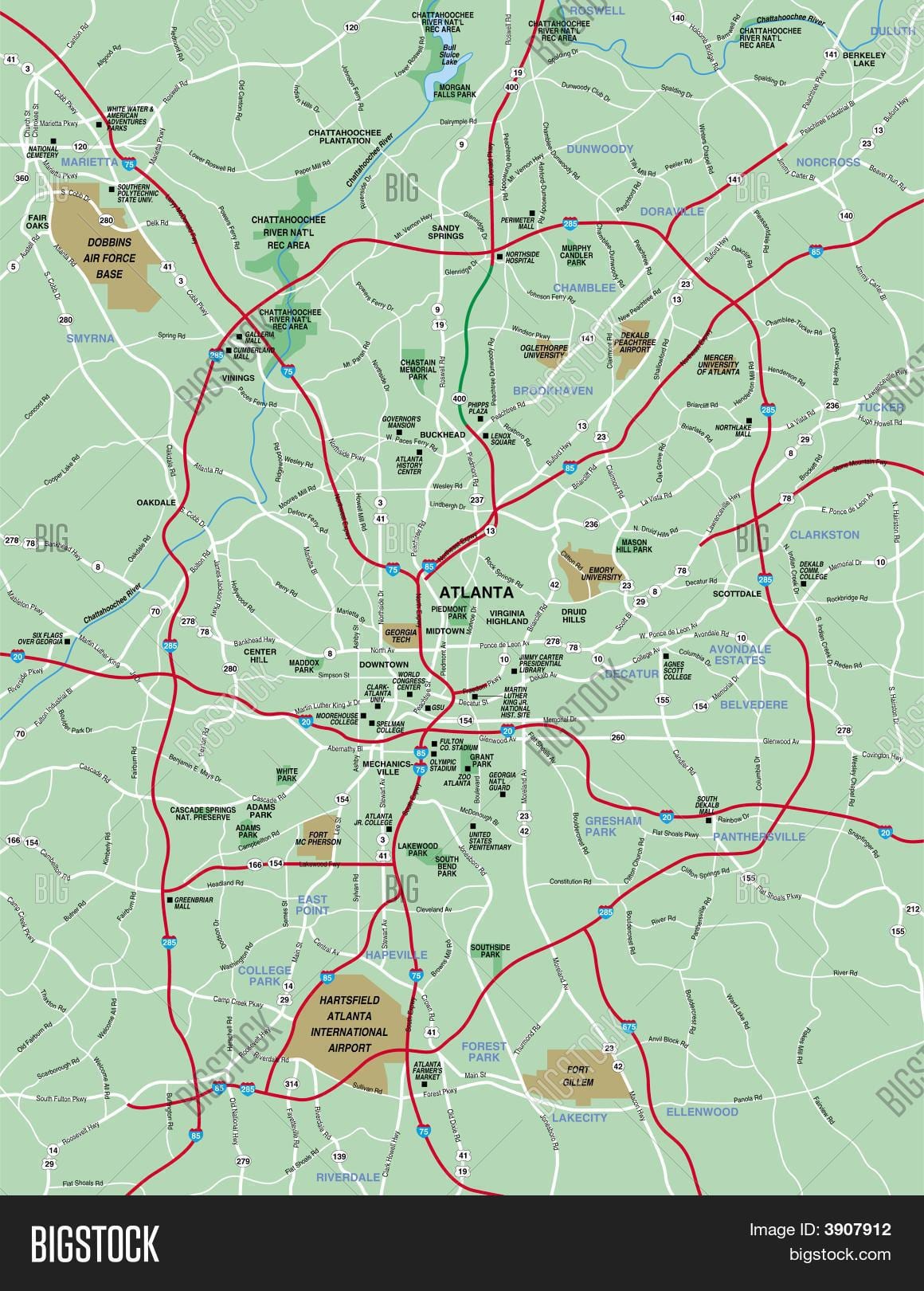 Atlanta zòn kat jeyografik